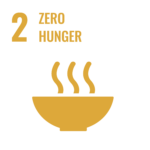 Das UNO Symbol für das 2. Sustainable Development Goal - Kein Hunger. Symbolisiert durch ein